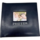 Fetco Home Decor Photo Album 200 Pockets 4x6 Black Faux Leather Excellent
