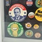 Vintage Political Campaign Button Pinback Pin Lot Ike Dick Carter Framed Display