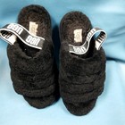 Ugg Australia Fluff Yeah Black Platform Slingback Slipper Slide Sandals Women s 