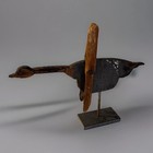 Vintage Wood Goose Whirligig Duck Decoy  With Metal Stand