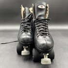 Riedell Roller Skates Mens 7 Black Boost Indoor Quad Roller Skates Model 111br
