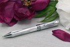 Xezo Maestro Oceanic White Mop Ballpoint Pen  Med Tip  Chrome Plated  Handmade