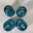 Hemingway No 42 Glass Insulator Vintage Antique Light Blue  aqua Lot Of 4
