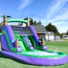21ft Commercial Pvc Inflatable Water Slide Bounce House With Blower For Kids Fun