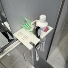 White Wall Mounted Toothbrush Floss Pick Holder Minimalist 3d Printed Organizer