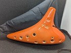 Tng Stamped Imported 12 Hole Ocarina Soprano F  sf  Key Orange Ceramic
