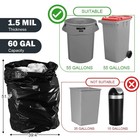 Plastics Black Trash Garbage Bag 55 Gallon 3 Mil   60 Bag 