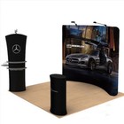 10ft Portable Curved Fabric Trade Show Display Booth Pop Up Stand Backdrop Wall