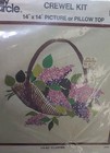 Vtg Family Circle Lilac Cluster Crewel Kit 1974 Spring Flowers Basket D303