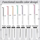 Croblissful 60 Pcs Needle Black  Green  Purple  Red  White  Pink  Gold