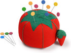 Dritz Large Tomato Pin Cushion With Strawberry Emery - 4 Inch Sewing Pincushion 