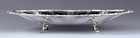 Vtg 1940s Italian Silver Hand Chased Footed Oval Serving Dish Tray 10  X 12 5 