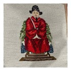 Handmade Asian Emperor Empress Needlepoint Pair Asian Textile Art Unframed