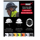 Radians Rhf2v Dareware X    Type Ii Class C Vented Full Brim Safety Helmet