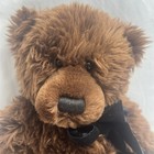Vintage Dakin Teddy Bear Soft Plush Stuffed Animal Brown W  Black Bow 1987 Euc
