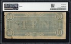 1864  10 Ten Dollar Confederate States Of America Csa Note T-68 Pmg Vf 25