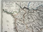 Italy Tuscany 1852 Battista Bordiga Large Antique Map 19th Century