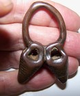 Antique Vintage Brass  Bronze African Trade Bead Fertility Pendant -patina 