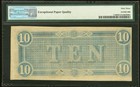 Pmg Chun63 T-68  10 1864 Confederate States Civil War Obsolete Banknote Currency