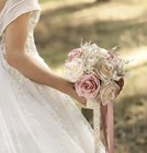 Wedding Bouquets For Bride Bridesmaid  White Champagne Artificial Roses Flowers 