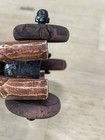 Vintage Hand Carved Wooden Dog Pull Toy Folk Art Small Figurine On Wheels