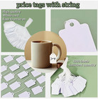 1000 Blank White Merchandise Price Tags With Strings Size  5 Retail Strung Labe