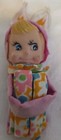 Vintage Easter Bunny Knee Hugger Elf Pixie Pink Orange Green Ornament Flowers