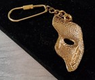 The Phantom Of The Opera Mask 1989 Gold Plated Keychain Theater Vintage