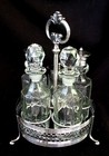 Antique Silver Castor Set  sp W 5 Original Bottles  Very Nice C 1900