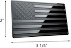 3 x 2  Usa Black Metal Flag Emblem For Cars  black  2pcs Forward And Reverse 