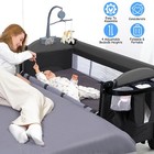 Portable Baby Infant Bassinet Crib Sleeper With Music Toy   Mosquito Net Usa