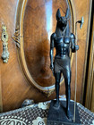 God Anubis Statue Standing With Stick To Protect The Dead From Egyptian Stone