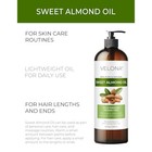 Velona Sweet Almond Oil - 16 Oz   100  Pure And Natural Carrier Oil   Refined  C
