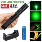 9900 Miles Rechargeable 532nm Green Laser Pointer Pen Visible Beam Light Lazer
