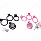Male Breathable Negative Flat Chastity Cage Lock Anti-off 3 Sizes Ring Set Bdsm