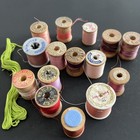 Lot  15 Thread Silk Vintage Wood Spools Brainerd Coats Richardson s   More