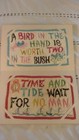 Carl Tait Proverbs Cocktail Conversation Napkins 1952 Pure Irish Linens  6  
