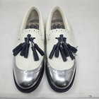 G fore Womens Tassel Gallivanter Golf Shoes Snow Silver Sw181562cz Us 10 5
