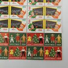  Vintage Christmas Seals Stamps 1950s 60s 6 Full Sheets Lot Santa Dove Children