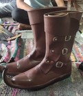 Handmade Fantasy Leather Boots     Gothic Medieval Knight Knee High Shoes 