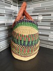Ghana Bolga Basket   Handmade African Woven Basket  12 5   x12 5   