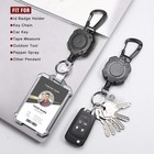 Retractable Badge Reel Holder Set Heavy Duty Carabiner Id Clip 4pcs