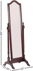 Brown 65 Inch Long Full Length Cheval Mirror With Wooden Frame - Adjustable