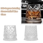360 Rotating Creative Whiskey Glass Crystal Wine Glass With Stress Function 9 Oz