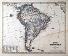 1848 Stieler Map South America Brazil Argentina Patagonia Chile Colombia Peru Sa