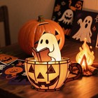 Ghost Reading Book Lamp Adorable Ghost Reading Night Light Halloween Decoration 