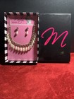 Marilyn Monroe Necklace   Earrings-faux Pearls  Prong Set Rhinestone