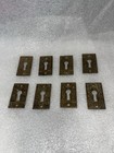 Antique Lot Of 8 Brass Eastlake Design Keyhole Covers Escutcheon Vintage