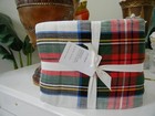 Pottery Barn Stewart Tartan Plaid Red White Multi Cotton Full queen Duvet Cover