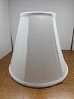 Set Of 2 White Cloth Lined Lamp Shades Taper Empire 6  Top 13  Bottom 10  High